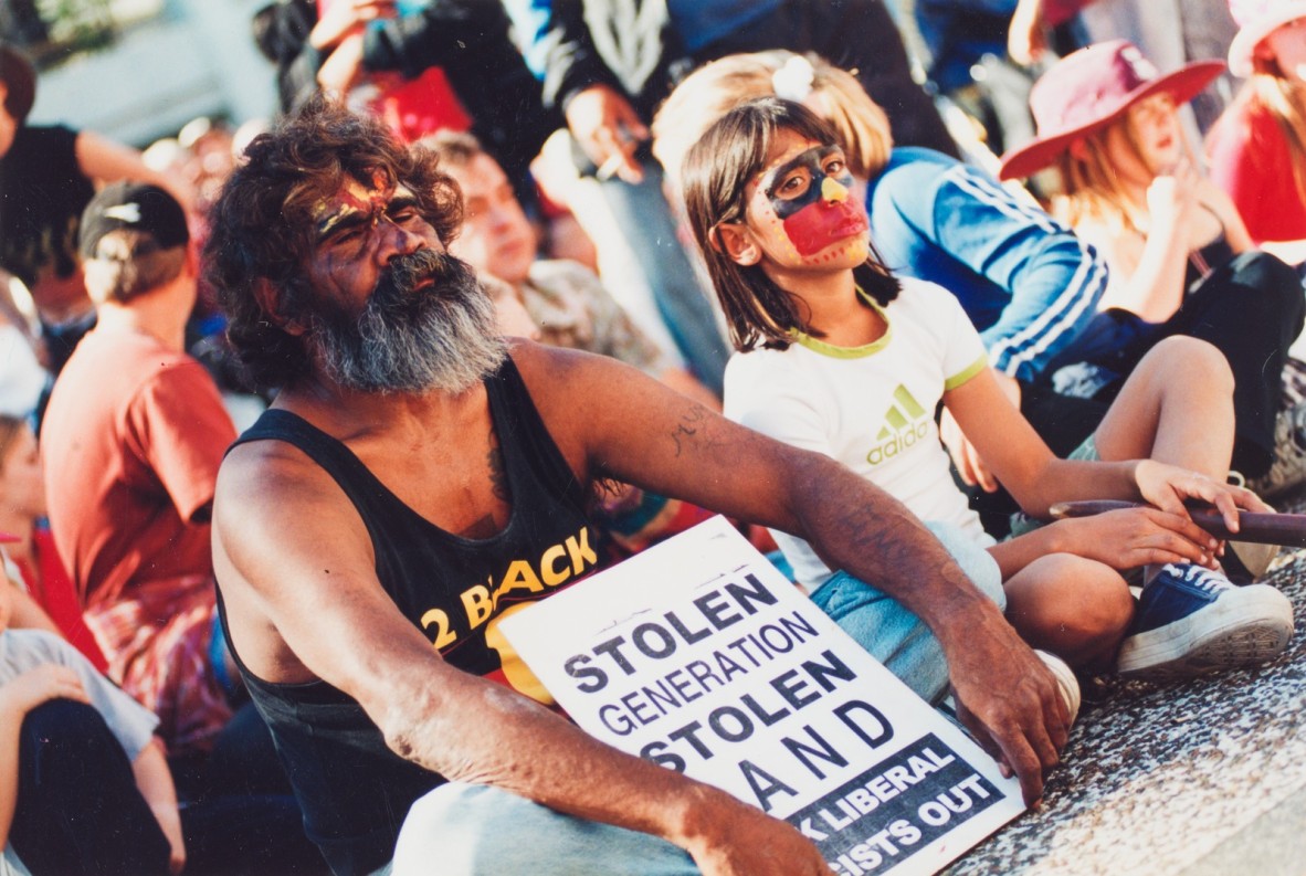 Stolen Generations protestors, Sydney, 2000. Brisbane Indigenous Media Association Ltd. 