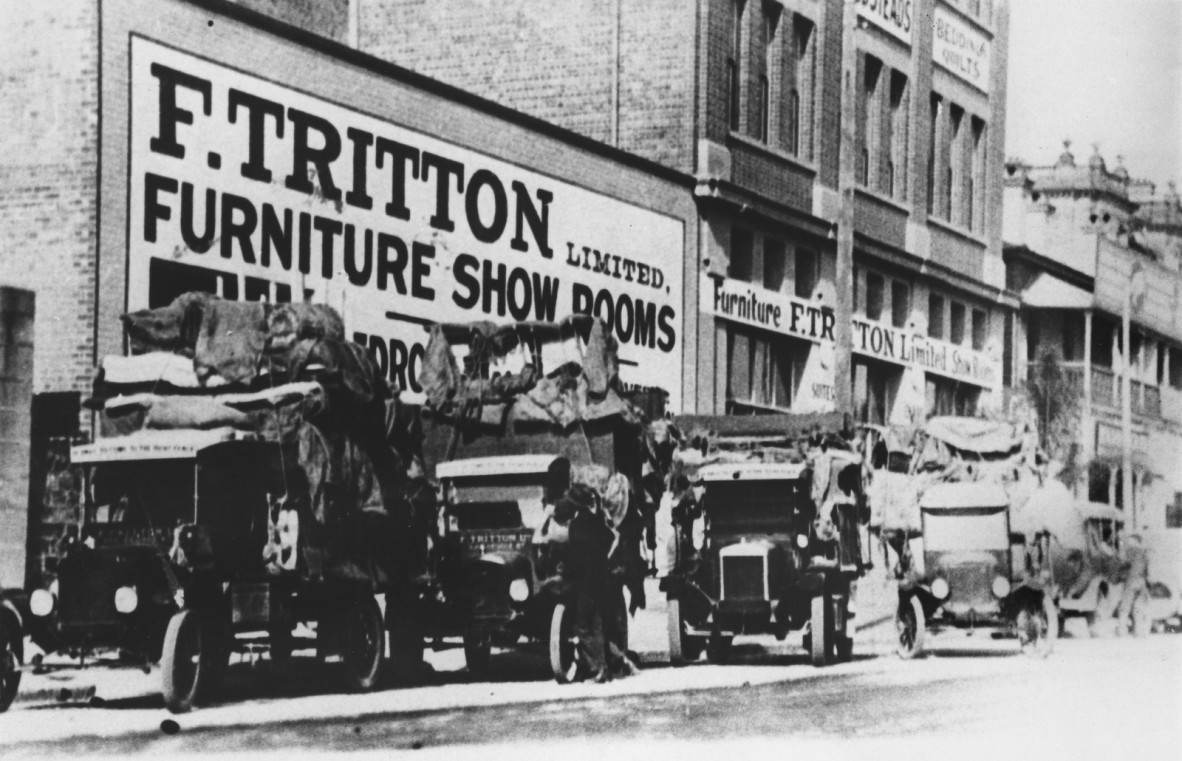  Delivery Trucks in North Quay, Brisbane, ca. 1925.