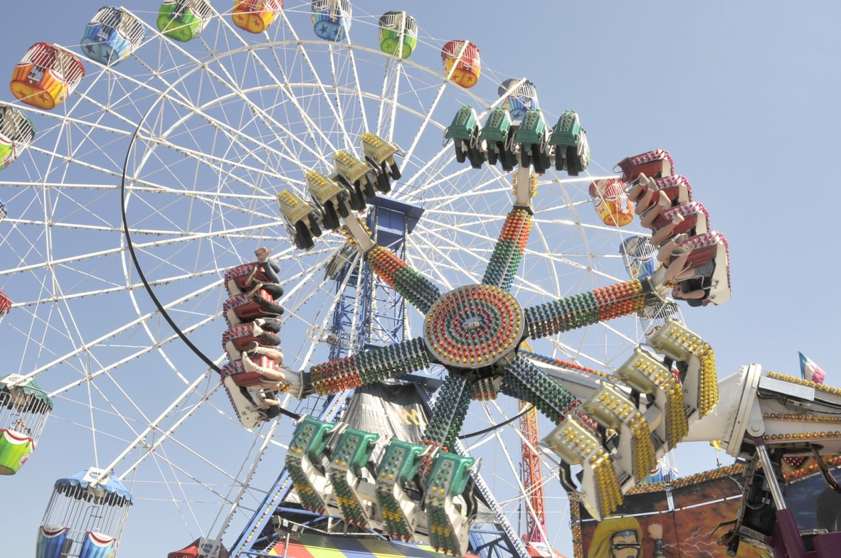 Amusement rides in Sideshow Alley at the Ekka 2009