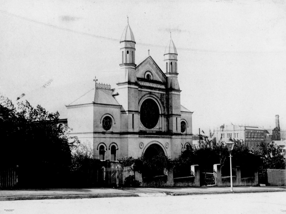 Black and white photo of The Brisbane Synagogue in 1906