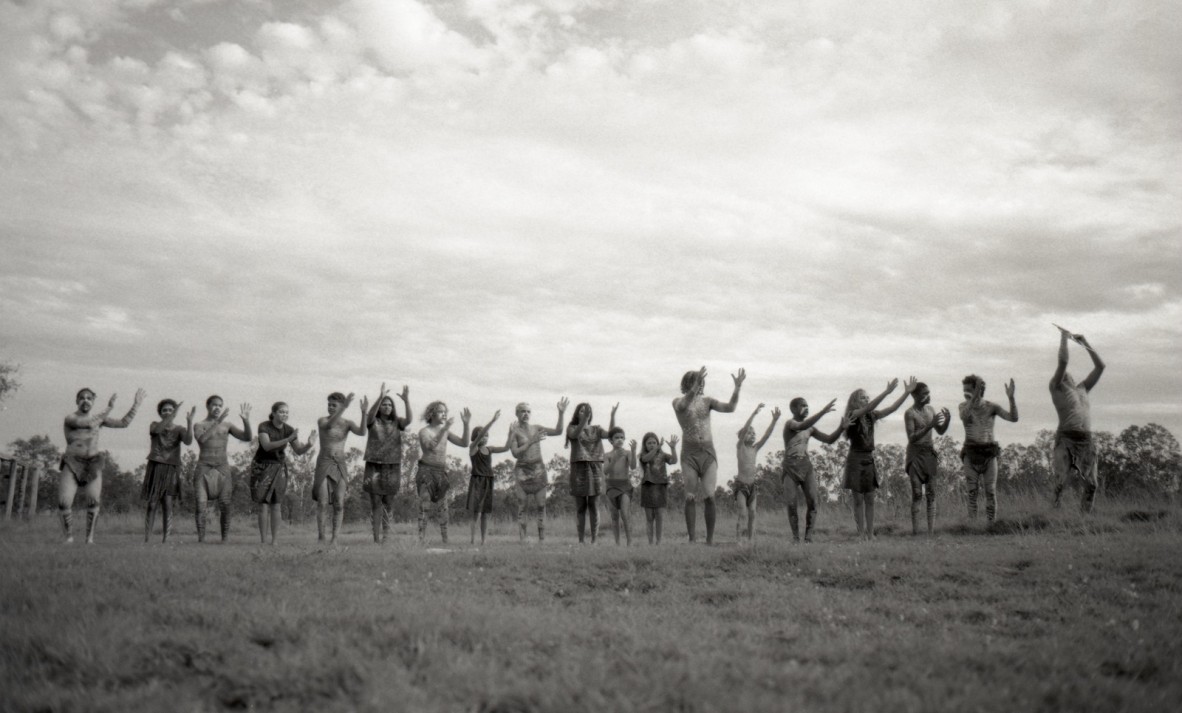 Aboriginal dancers rehearsing at the Jagera property in Coominya Queensland 1998.