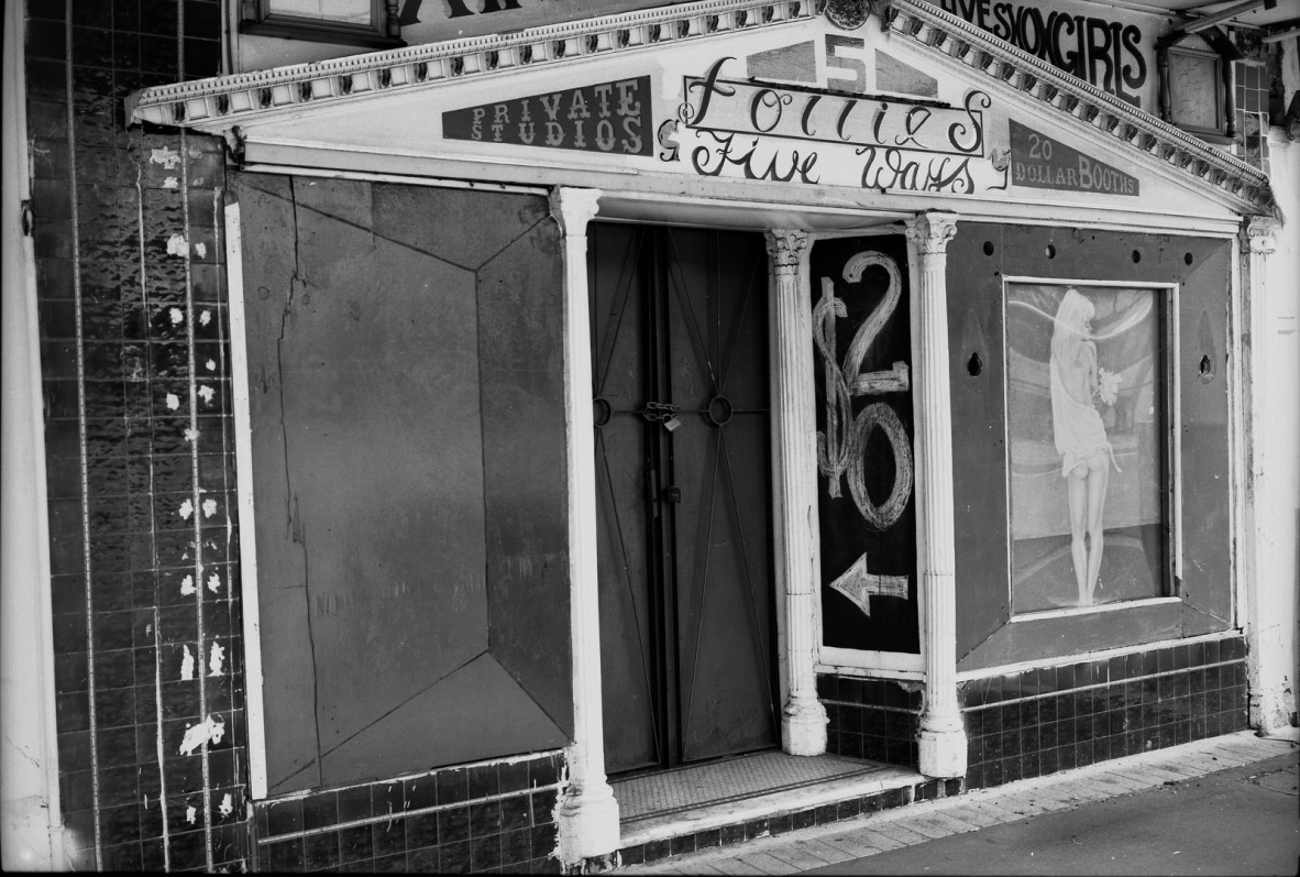 Shopfront for Follies Showgirls nightclub Fortitude Valley Brisbane 1980-1989
