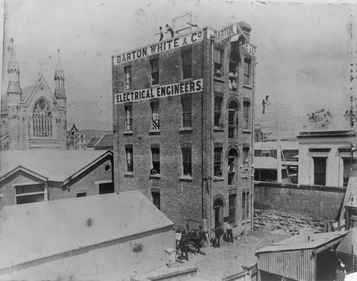 Barton, White & Co.'s Power Station, Edison Lane, Brisbane, ca. 1888.