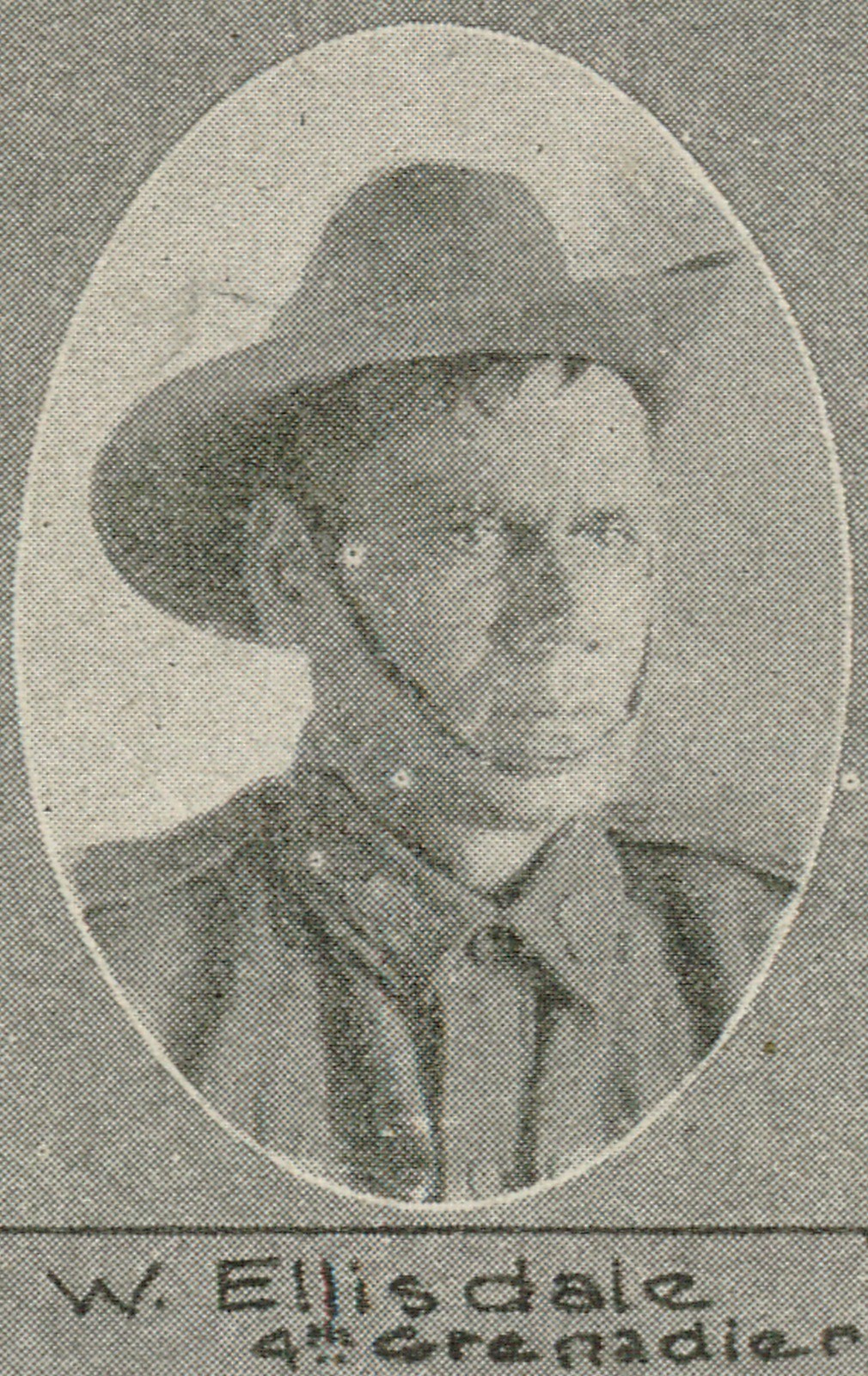 W. Ellisdale 4th Grenadier school, one of the soldiers photographed in The Queenslander Pictorial, supplement to The Queenslander, 1916.
