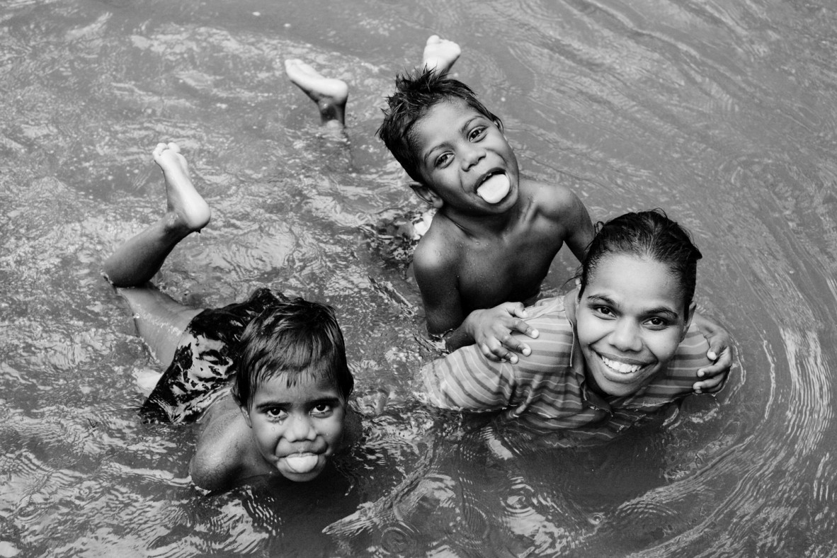  Children playing in the water, Palm Island