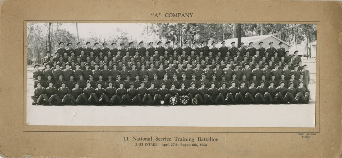  Group photograph of A Company, 11 National Service Training Battalion, 2nd intake in 1953