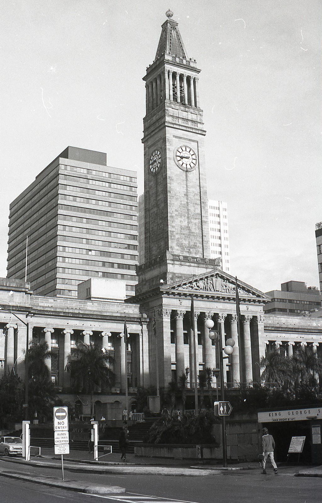 City Hall and King George Square viewed from Adelaide Street, Brisbane, 1983. John Oxley Library. State Library of Queensland.