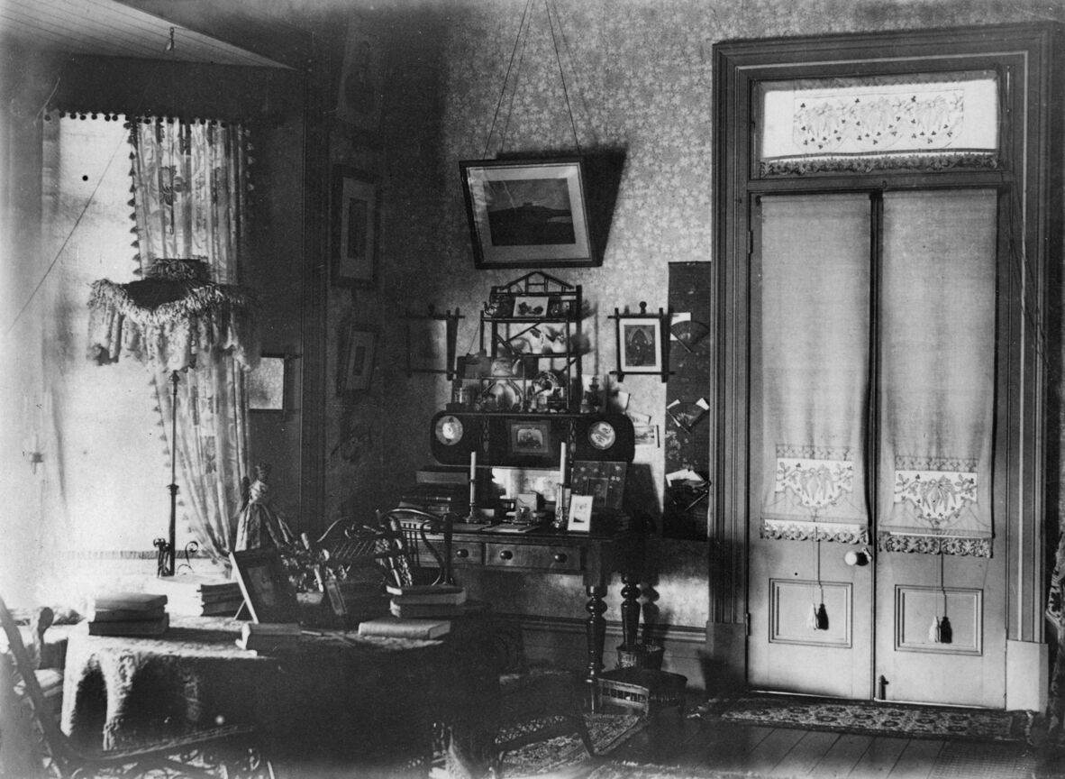 Early example of interior decoration, Queensland, ca. 1885.