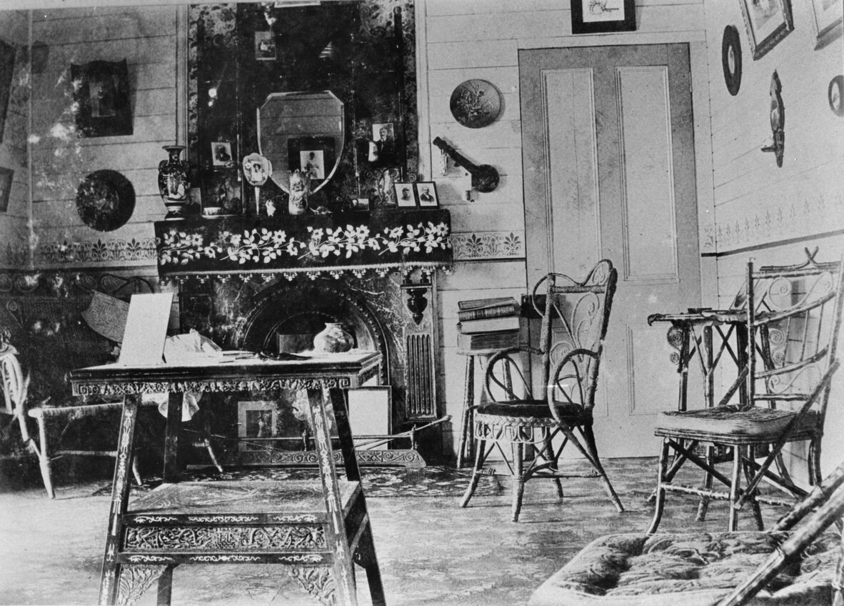 Interior view of the sitting room of a home in Clayfield, Brisbane, ca. 1915.