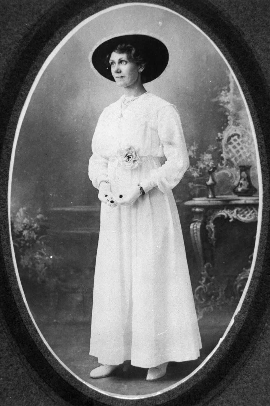 Studio portrait of Muriel Ethel Armstrong.