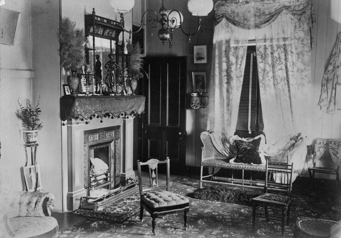 Interior view of a sitting room, Queensland, ca. 1895.