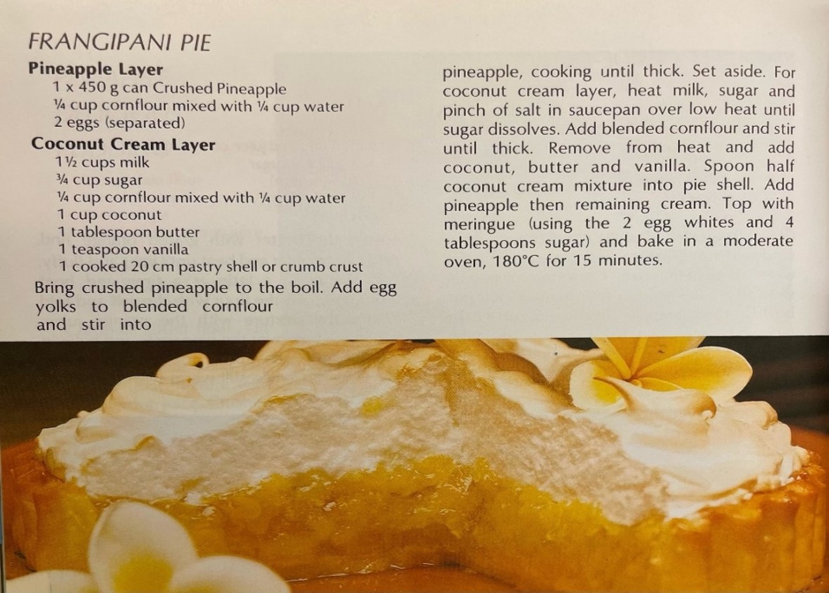 Recipe for Frangipani Pie