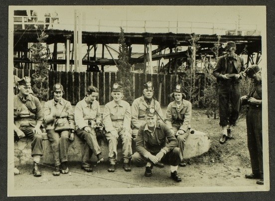 Aki No Yama coal mine inspection, Ube, southern Honshu, Japan, November 1949