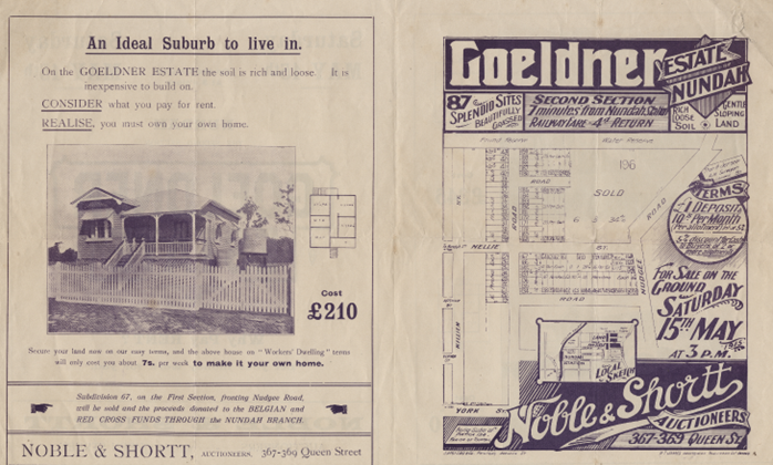 An advertisement for the Goeldner Estate
