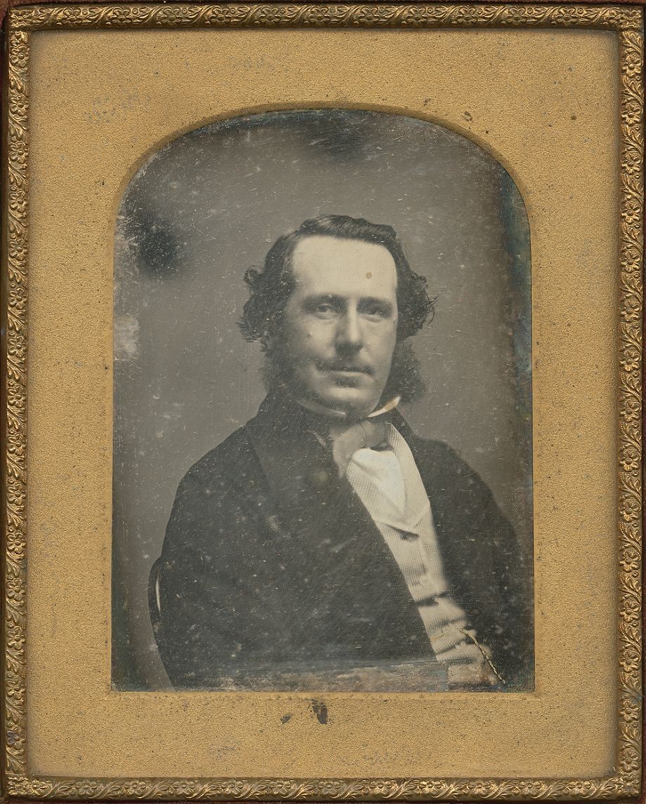 Freeman Brothers Studio Arthur Hodgson c1855 Daguerreotype photograph 125 x 10 cm dimensions of image in gilt frame in leather case stamped Freeman Brothers Sydney John Oxley Library State Library of Queensland Arthur Hodgson Archive ACC 28715