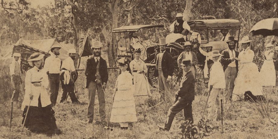 Heinrich Muller Staff picnic in the Darling Downs area Detail From Davenport Album 1877 John Oxley Library State Library of Queensland ACC 9949
