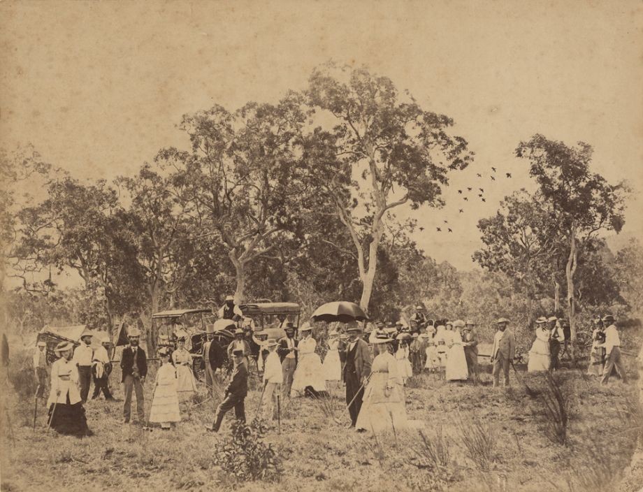 Heinrich Muller Staff picnic in the Darling Downs area From Davenport Album 1877 John Oxley Library State Library of Queensland ACC 9949