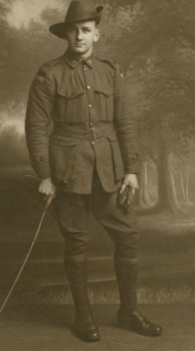 A picture  of a soldier in his uniform