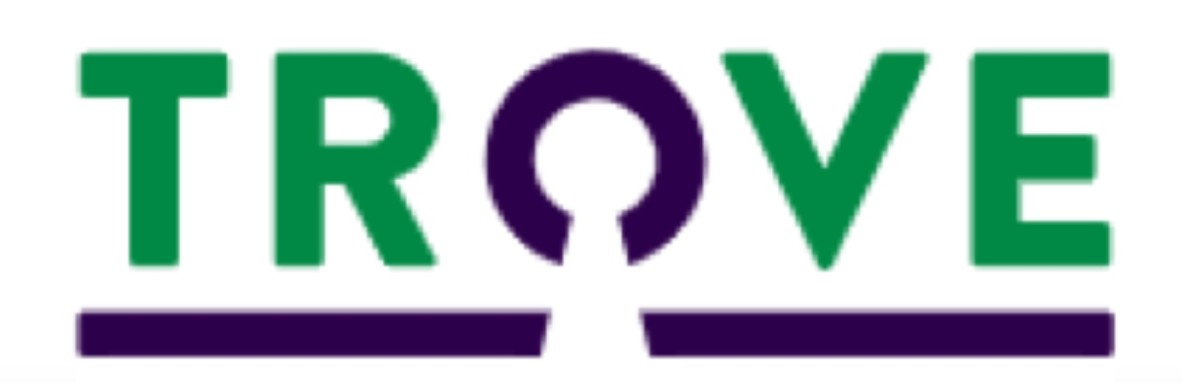 The logo for Trove in green and purple