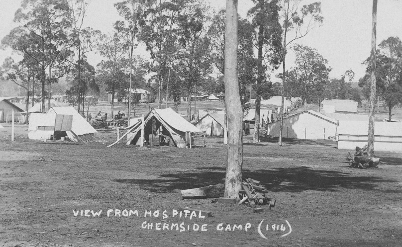 An army camp with tents at Chermside