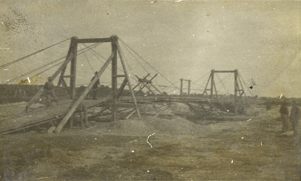 Photo of construction of a temporary bridge