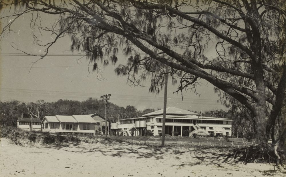 View from the beach of the buildings at the Alexandra Park Camp