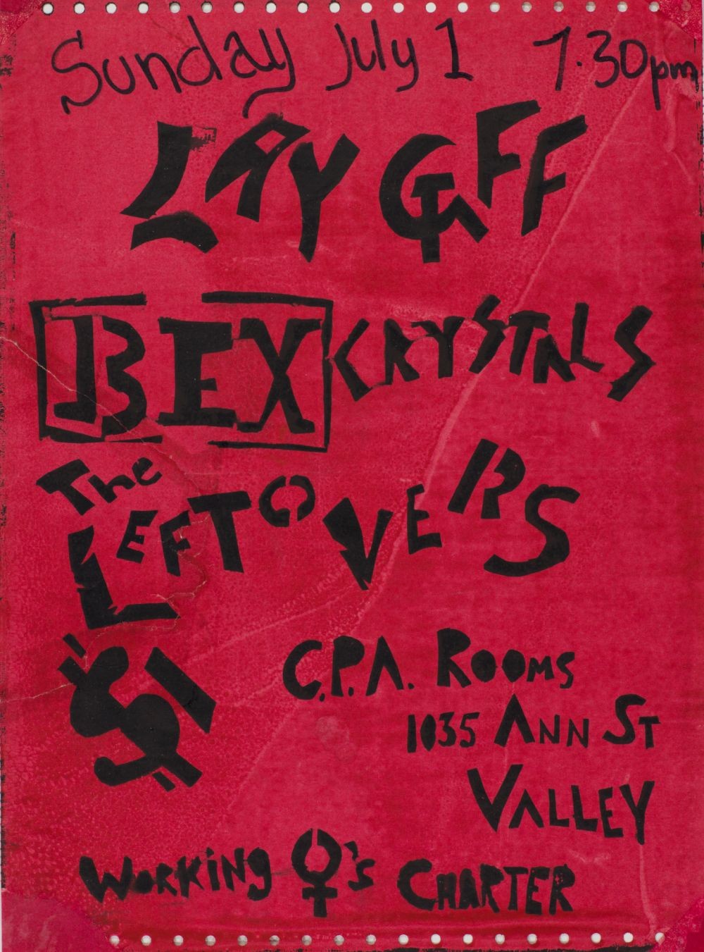 The Leftovers and Lay Off and Bex Crystals at the C.P.A. Rooms, Ann Street, Fortitude Valley, 1 July 1978.