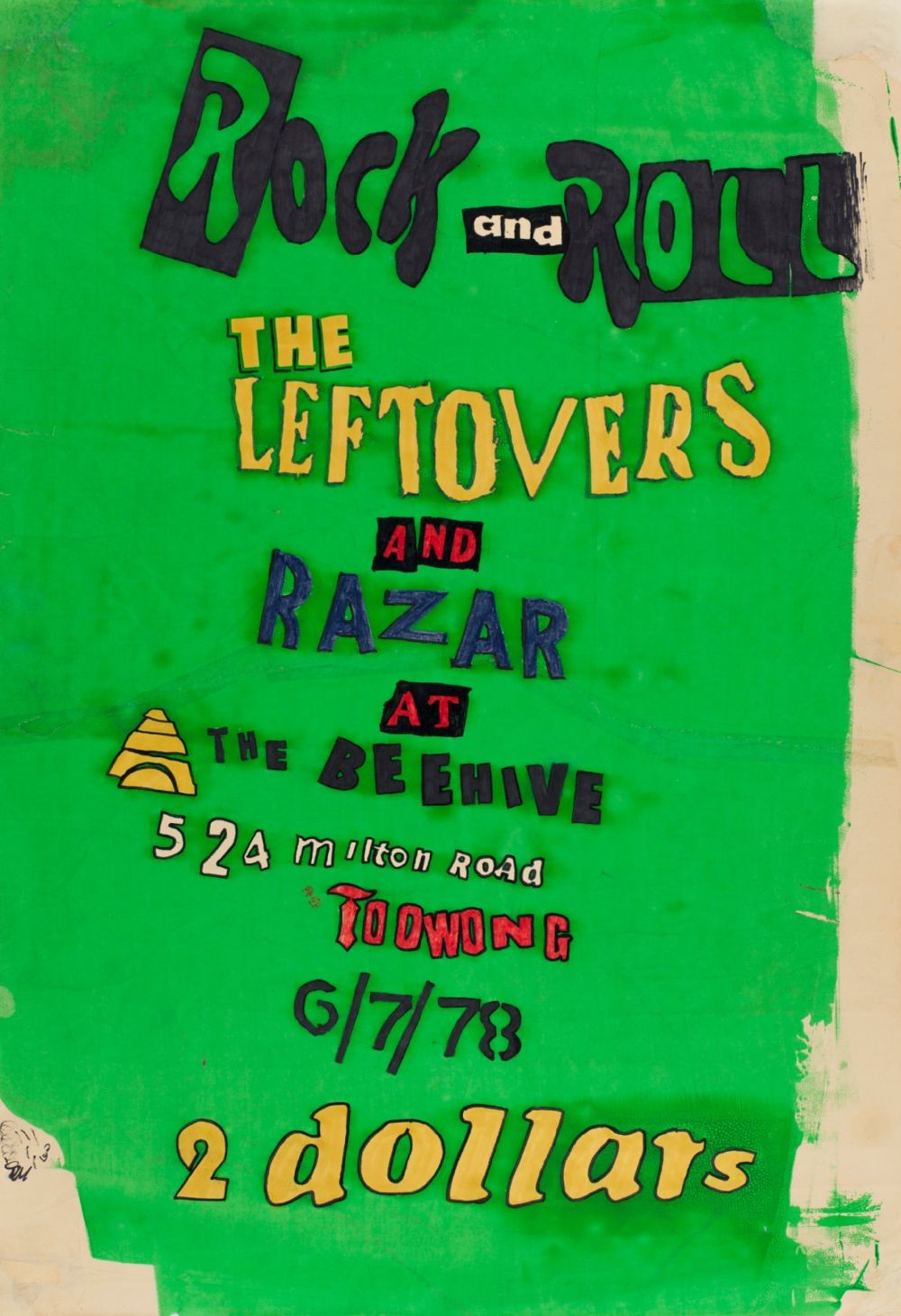 Music Poster The Leftovers and Razar 6 July 1978 