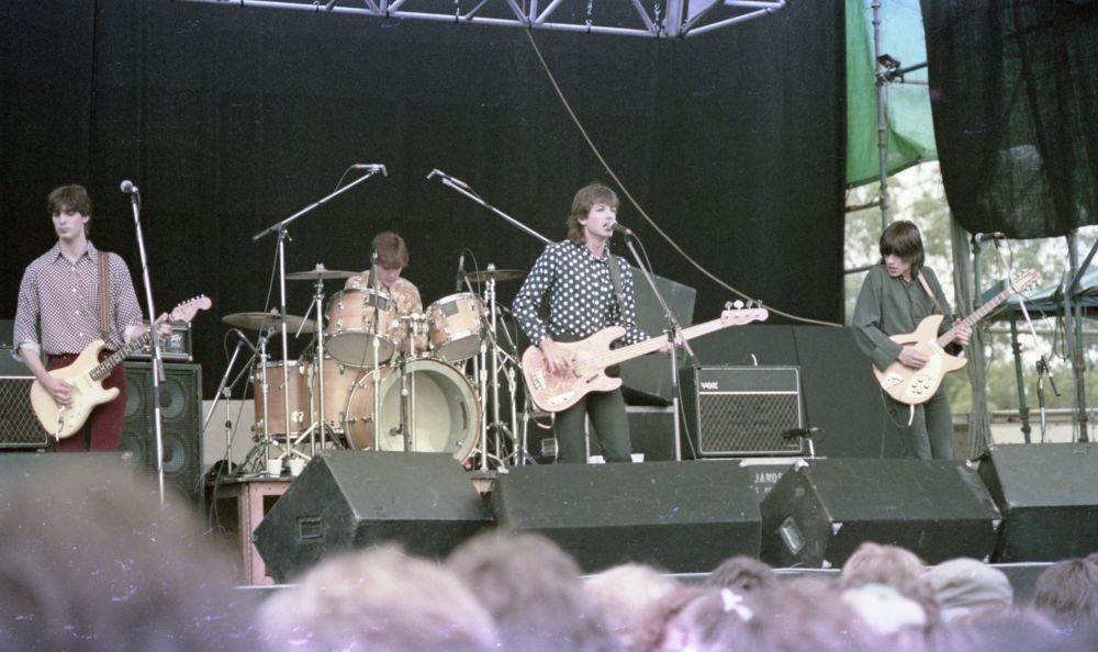 Rock bank The Church performing at the Noosa Aussie Hop 1983