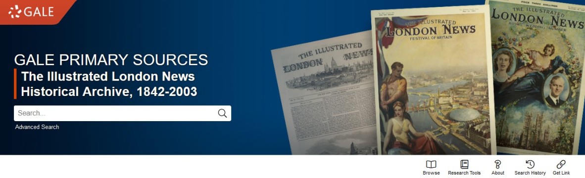 Search box for database "Illustrated London News Historical Archives 1842-2003".