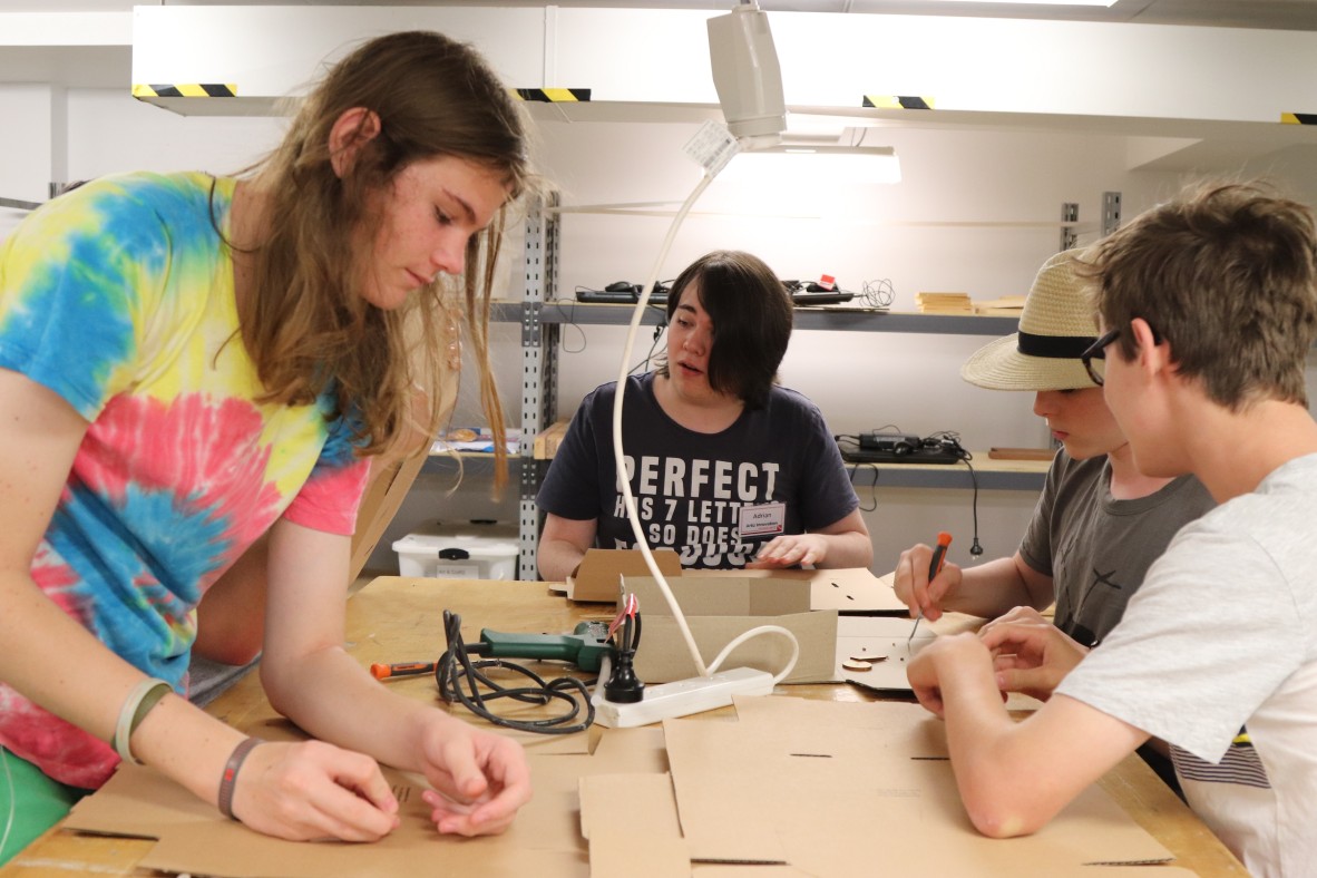 Hot gluing objects together for Artiz Innovate 2019