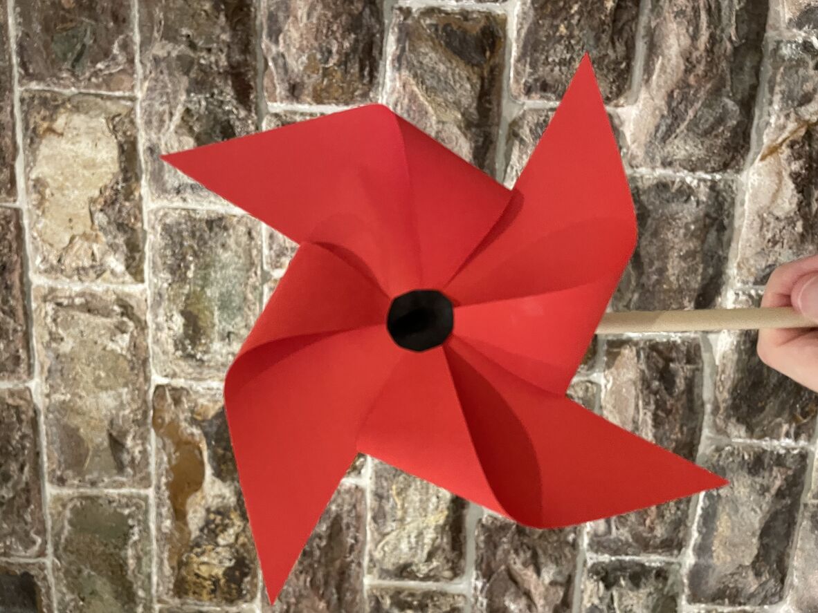 A poppy pinwheel in the Post World War II Gallery. Photo by Anzac Square staff member. 
