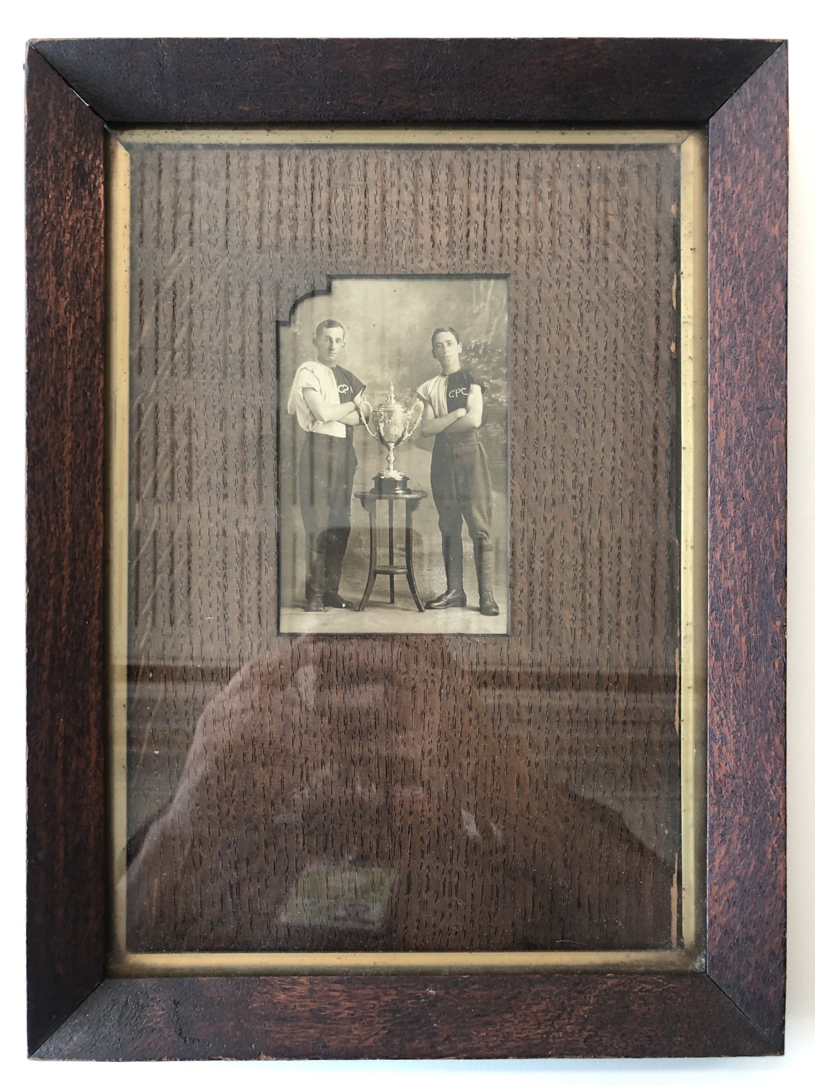 Framed Photograph of William Billy Baden Unwin with his Trophy 1917 