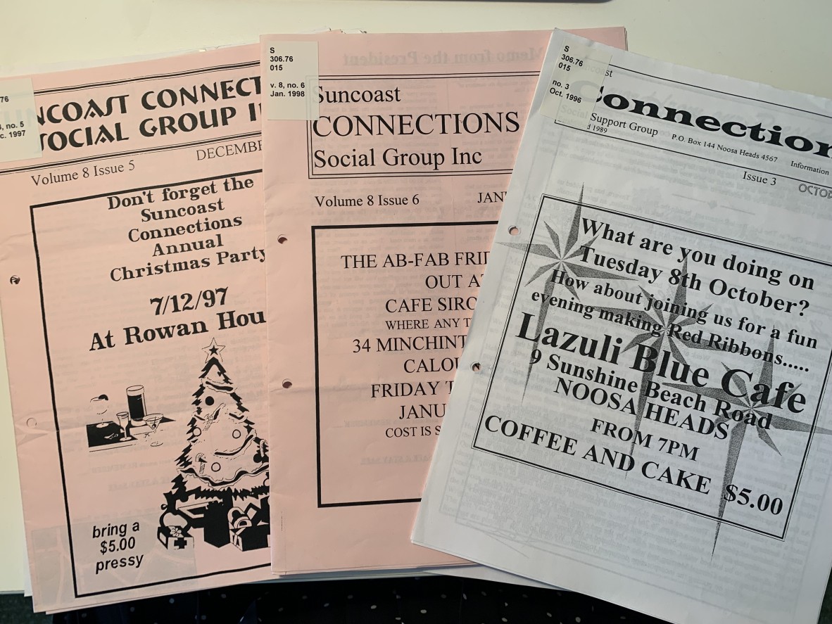 Three front covers of the zine, Suncoast connections