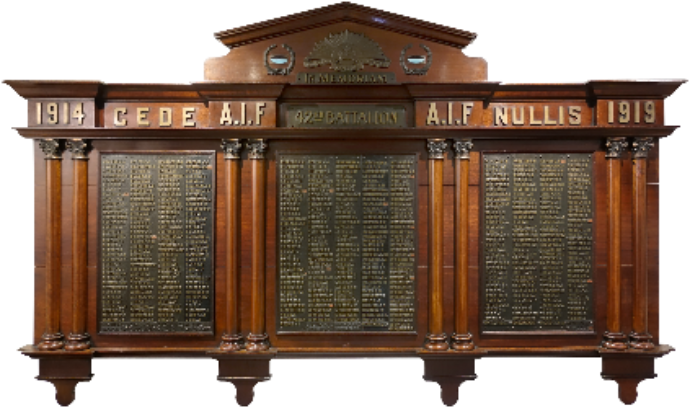 A photo of a wooden honour board