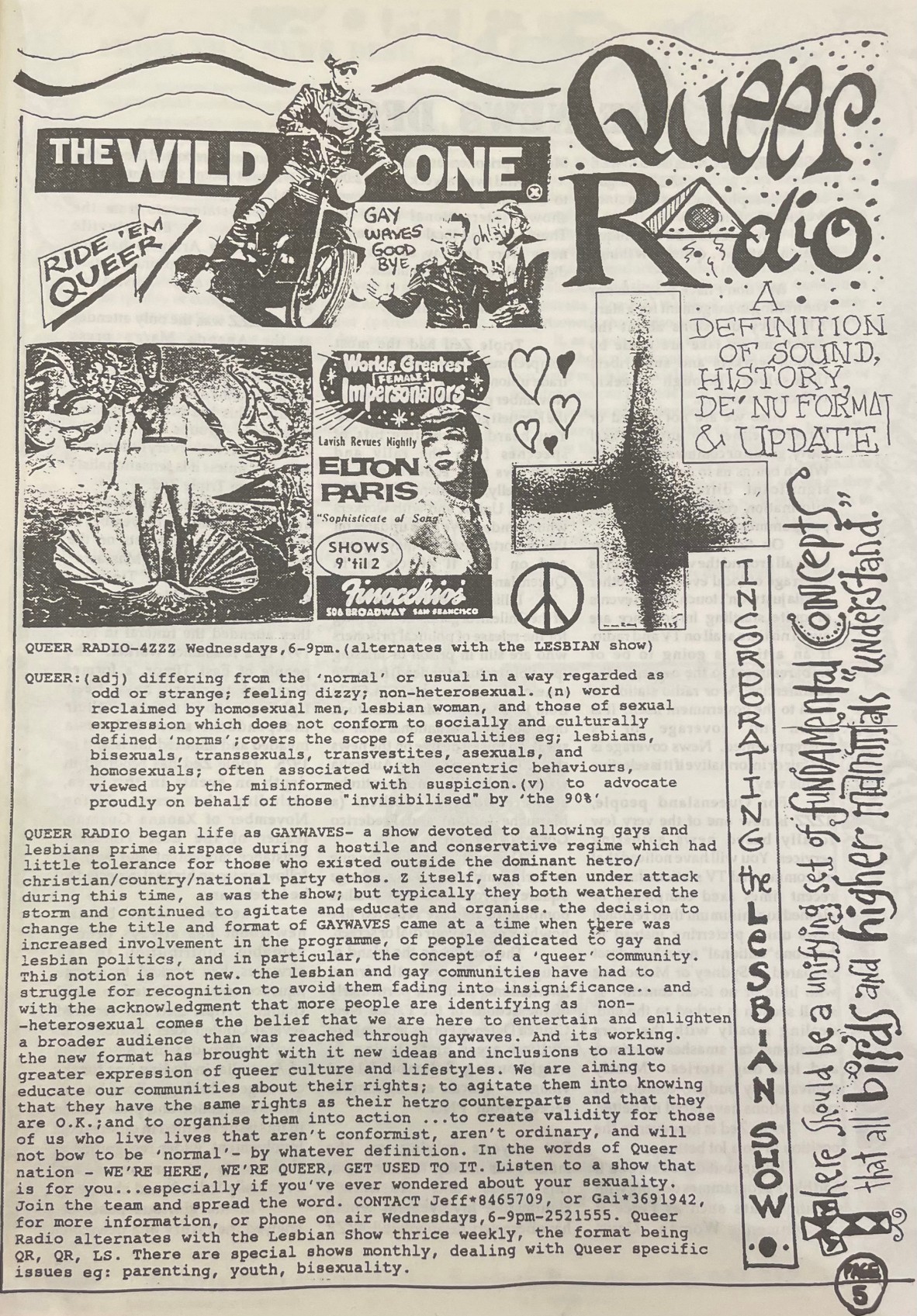 Queer Radio article, Radio Times March 1993, John Oxley Library, State Library of Queensland