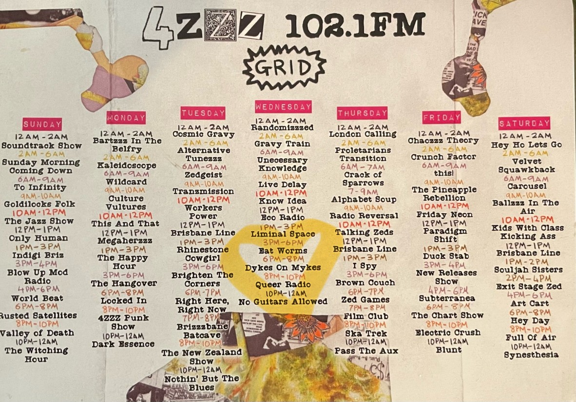 Recent program guide, 4ZZZ.