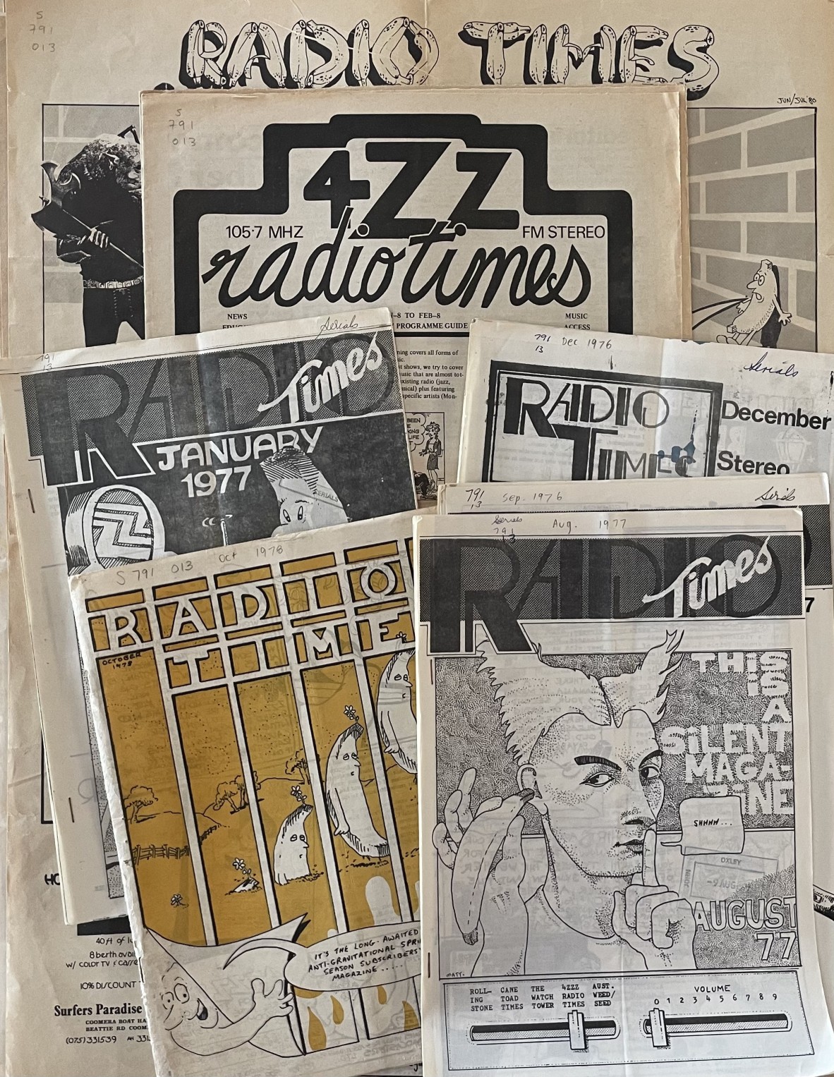 A collection of early Radio Times magazines held at the John Oxley Library.