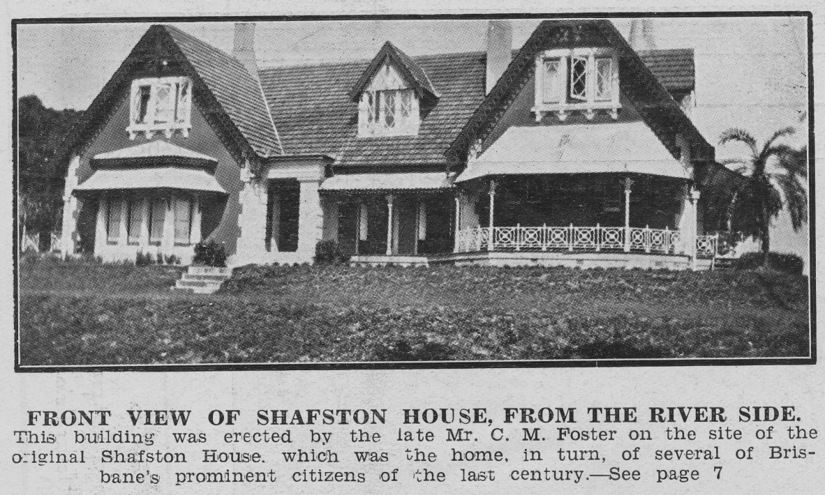 Front of the residence Shafston built on the site of the original Shafston House 1930