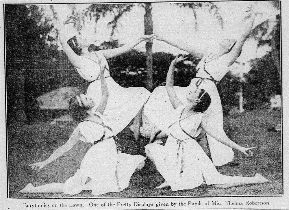 dancers on the lawn at Shafston House Anzac Hostel