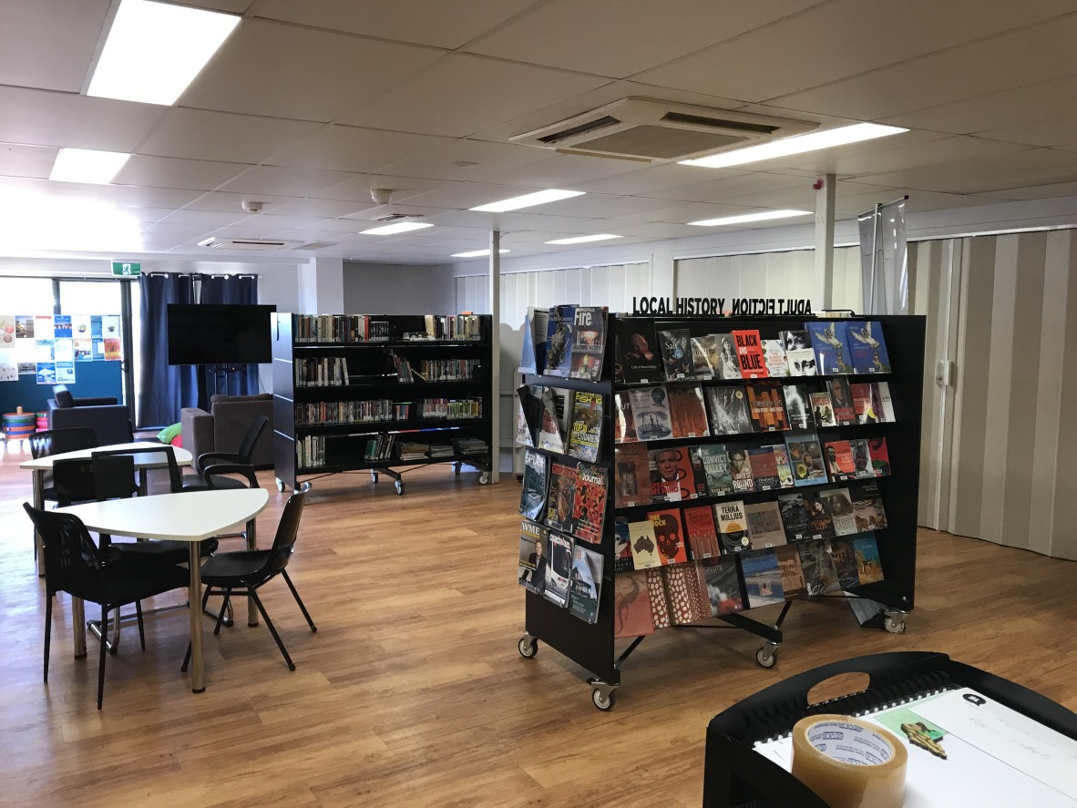 Inside the new Mary Ann Coconut Library Location