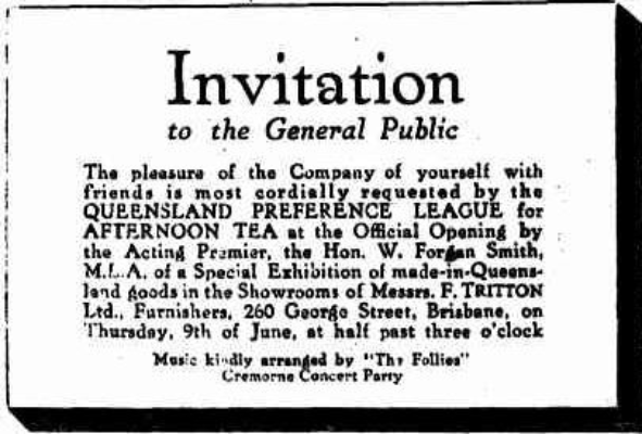 The Telegraph (Brisbane, Qld. : 1872 - 1947) 8 June 1927, pg 11.