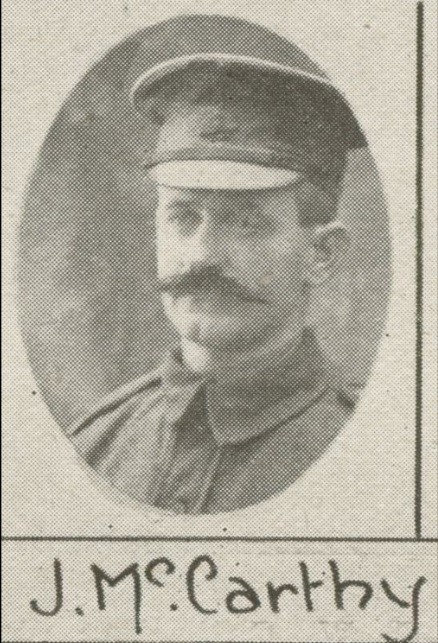 Portrait of John McCarthy in military uniform, 1917