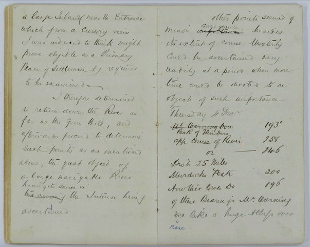 Extract from Field Book: Exploration of Brisbane River, 30 November 1823 – 5 December 1823. John Oxley (surveyor).