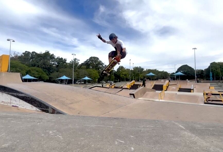 Roller skater at a skate park
