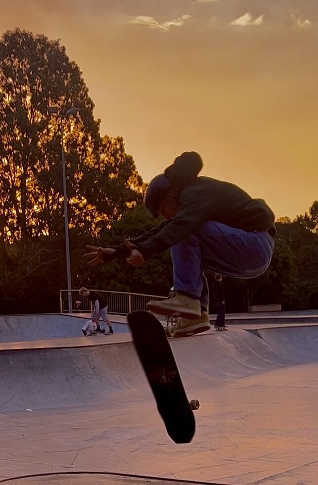 Roller skater at a skate park