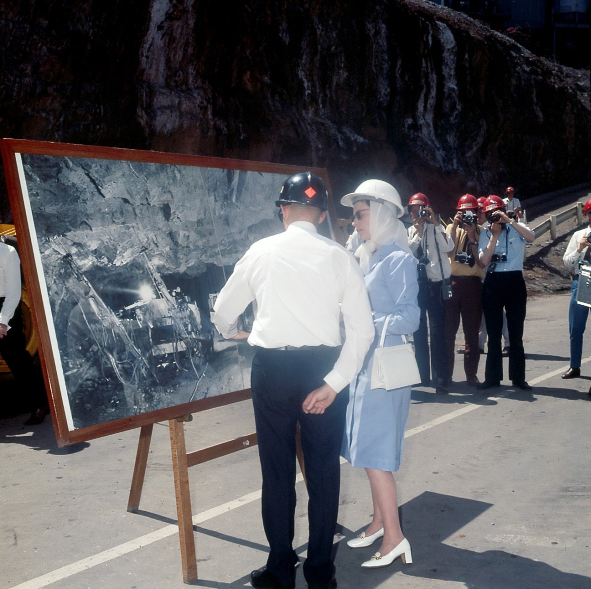 Ken Finlay explains the process of underground drilling methods at R62 Surface Mount Isa Mines, 16 April 1970. 