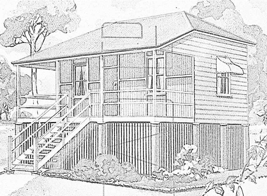 Sketch of a Queensland bungalow