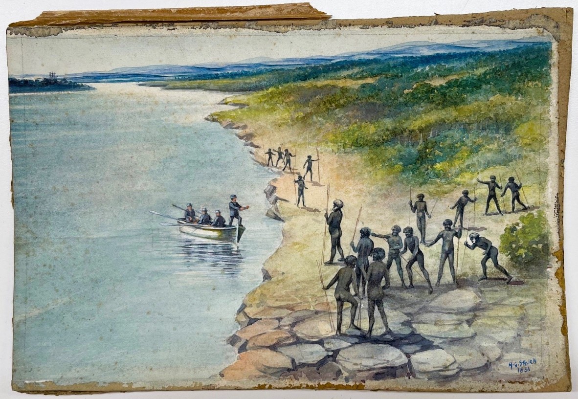 Landing of Oxley [work of art], 1851.