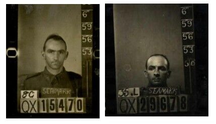 Rae's brothers Leonard and Ralph Seamark in World War II enlistment photos.